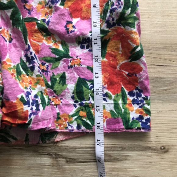 Zara Bold Floral Shorts 52% Linen - Picture 6 of 9